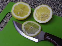 Slicing a lemon