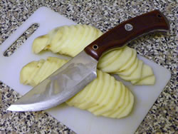 Slicing potatoes