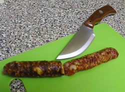 Cutting sausage